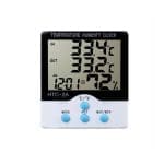 HTC 2A, LCD Digital Indoor Outdoor Thermometer Hygrometer Temperature Humidity Meter Thermometer Tester With Clock HTC - 2A